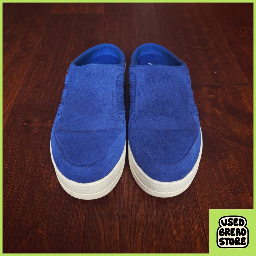 9.5 Adidas Rivalry Mule Women Sneakers Shoes Nubuck Leather Blue & White IH2871 - Picture 2 of 8